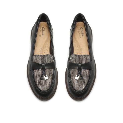 Clarks Damen Westlynn Bella, Schwarzes Kombi-Leder, 6 – Ansicht 9