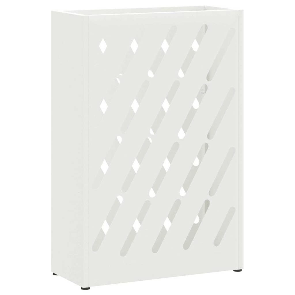 vidaXL Porte-Parapluie Blanc Acier 28x12x41 cm Moderne Design rectangulaire