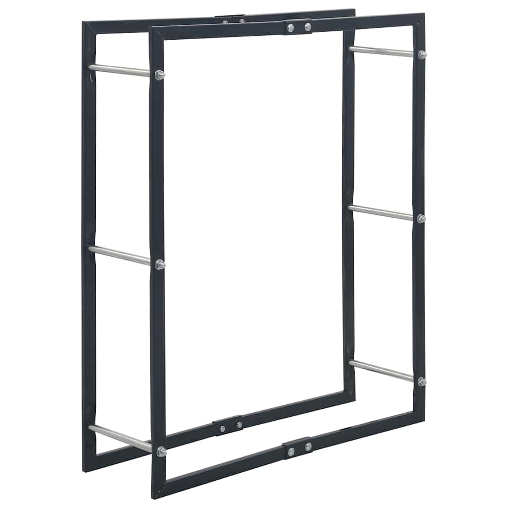 Stojak na drewno kominkowe 80x25x100 cm stal czarny