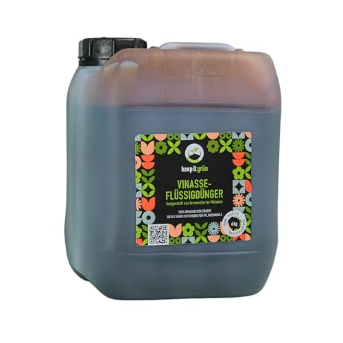 keep it grün Bio Flüssigdünger für Gemüse, Kräuter, Rasen & Zimmerpflanzen (6kg) – organisch, ergiebig & nachhaltig auf Basis von Vinasse, inkl. Messbecher & Dosierhahn