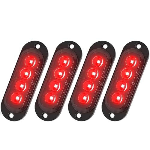 LED SMD da 4 pezzi integrati, sono dotati di ottica premium per emettere luce rossa o brillante, rendendoli ideali per applicazioni anteriori o posteriori, laterali o superiori del veicolo, migliorano la visibilità di notte, in caso di nebbia o di pioggia.