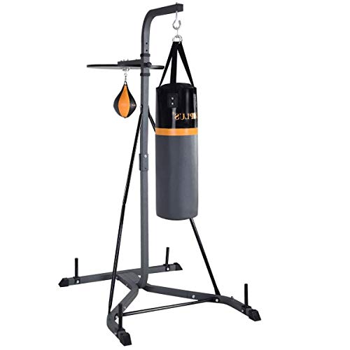 GYMAX Punching Bag, Heavy Bag Stand Kit 2 in 1 Boxing Frame