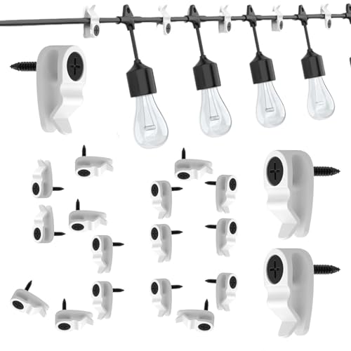 Clip Per Da Esterno - Supporto Per Cavi A Parete, Gancio Per La Gestione Dei Cavi, 50 Pezzi Resistenti E Impermeabili | Display Arte Artigianato Decorazione Casa Foto Vacanza Festa Illuminazione