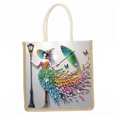Sac cabas de bricolage en toile pour femme art en diamant Stb025