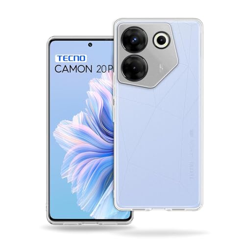Image of COVERBLACK Soft Rubber Silicon Clear Case Back Cover Compatible for Tecno Camon 20 4G - Transparent