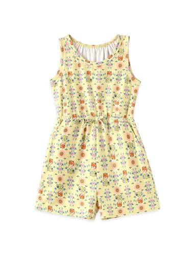 Image of Disney Princess Frozen Minnie Mouse Stitch Girls Romper With Pocket Sleeveless Jumpsuit One Piece Outfit For Toddlers & Kids