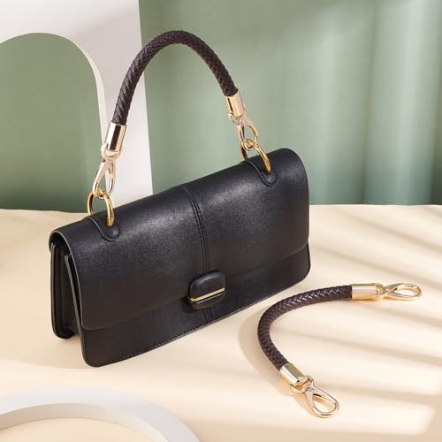 Asas de piel sintética trenzadas para renovar bolsos de mano DIY con cierres 4