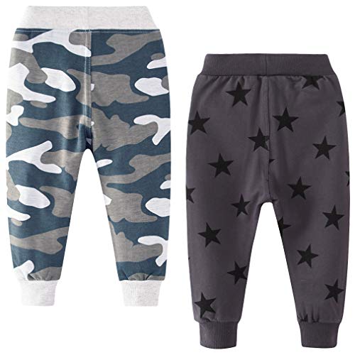 Image of Little Boys Jogger Pants Toddler Boys' Drawstring Elastic Waist Cotton Casual Sweatpants 1PC / 2 PCS Set