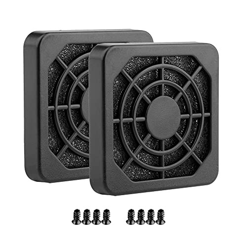 S SIENOC Cache de slot PCI avec vis et cache ventilateur avec filtre à poussière ultra-fin (2 x boîtes de filtre 40 x 40 mm, noir)