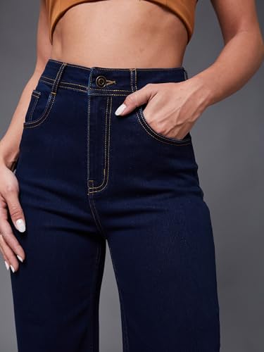 Image of Miss Chase Women's Wide Leg High Rise Regular-Length Stretchable Denim Jeans