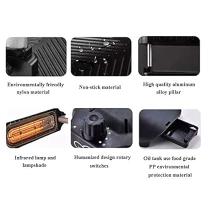 Eortzzpc Elektrogrill, Abnehmbare Grillplatten, Kontaktgrill, BBQ Barbecue, Herausnehmbar, Hochwertige, Tischgrill… – Bild 4