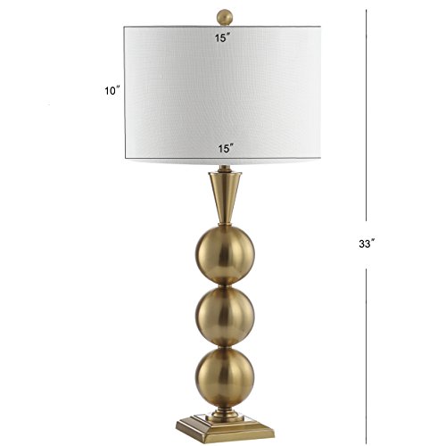 Lámpara de mesa JONATHAN Y 33" Brass Gold con luz LED miniatura 3