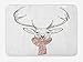 Produktbild Trsdshorts Antlers Bath Mat, Illustration of a Deer Wearing Scarf Knitted Neck Wintertime Cold December, Plush Bathroom Decor Mat with Non Slip Backing, 23.6 x 15.7 Inches, Redwood Grey White