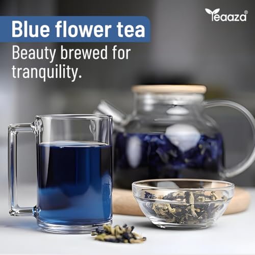 Image of Teaaza Butterfly Pea Flower Tea, 100 Gm-200+Cups| 100% Organic Blue Pea Flower Tea | Caffeine Free-Detox tea | Plant Based | ANTIOXIDANT RICH | Flower Tea For Weight Manage & Thyroid