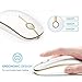 VssoPlor Type C Wireless Mouse, USB C Mouse Dual Mode 2.4G Cordless Mice with USB and Type C Receiver Compatible with PC, Laptop, MacBook and All Type C Devices-White and Gold