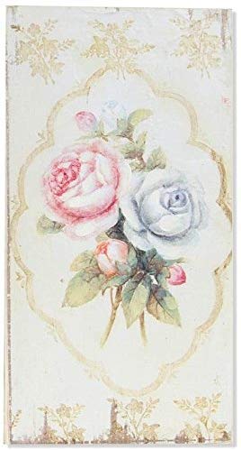 Cadre tableau bois Fleurs Roses pour décorer un salon romantique rétro
