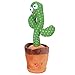 Duokon Cactus de Peluche de Juguete 120 Piezas de Canciones incorporadas Lindo Canto electrónico Baile Cactus Juguete Compatible con grabación Brillante