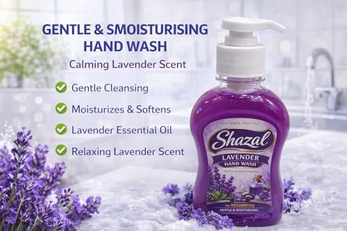 Image of Lavender Hand Wash | Liquid Hand Soap with Lavender Fragrance | Pump Bottle | 250 ml pack of 4