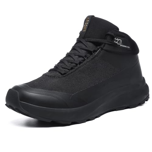Zapatos Senderismo Impermeables Caña Media para Hombre Zapatillas Deportivas Antideslizantes Trail Running Sneakers Casuales Trekking Caminata,Negro,40