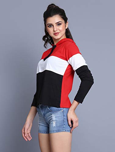 Image of Yes'No Women's Full Sleeve Cotton Hooded T-Shirt