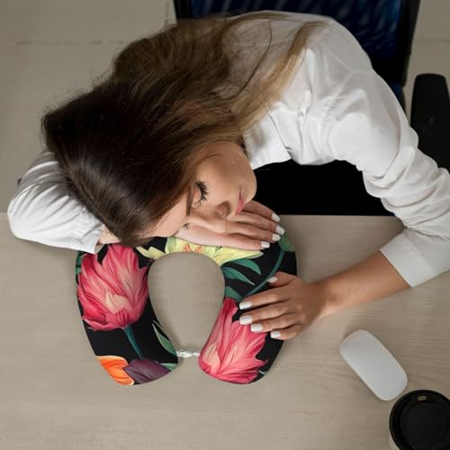 Almohada de viaje espuma viscoelástica negra tamaño estándar miniatura 7