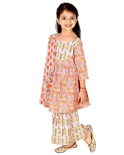 Image of Chandrakala Kids Kurta Sharara with Dupatta for Girls(KG118)