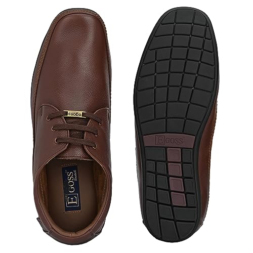 Image of egoss Premium Derby Shoes for Men | Genuine Leather | Stretch Fit | Elegant Formal Footwear | Office GS-347