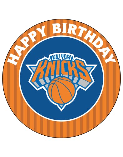 7.5 NY knicks Cake Topper Round Edible Birthday Cake Decorations Happy Birthday Cake
