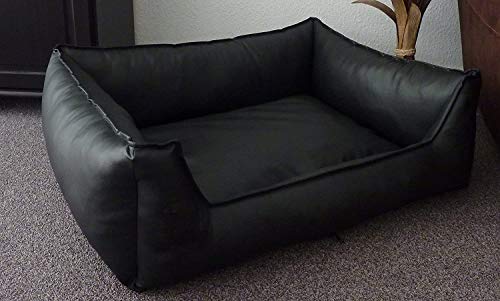 Image of PAWSOME Dog Bed, Dog Sofa, Sleeping Place, Artificial Leather (XXL, Black)