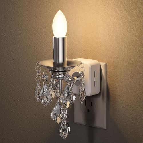 Image of Briignite Chandelier Night Lights Plug into Wall,Dusk to Dawn Sensor,Warm