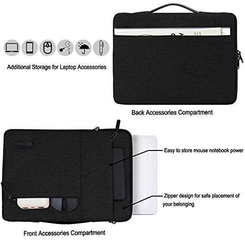 13-14 Inch Laptop Sleeve Bag Case Briefcase for Notebook Computer Ultrabook MacBook Air/Pro Waterproof Protective Tables Case Laptop Sleeve Case Portable Handle Laptop Bag,Black