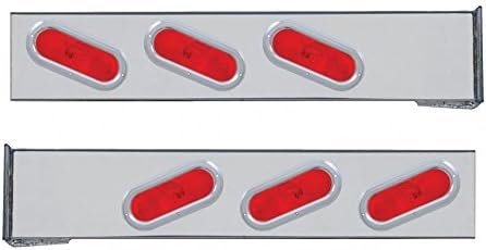 United Pacific 31005 - Flange Mount Rear Light Bar - Incandescent, Stop/Turn/Tail Light, Red Lens, Chrome Steel Housing,