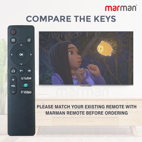 Image of marman Compatible with Haier Tv Remote Control Model LE32A7-N Suitable for Smart LED Full HD Ultra HD 4K Android Television Non Voice Command with Hotkeys - Pairing Not Required