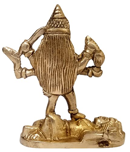 Purpledip Brass Idol Durga (Kali, Parvati, or Adishakti): Rare Collectible Statue (12411A), Gold, M - Image 4