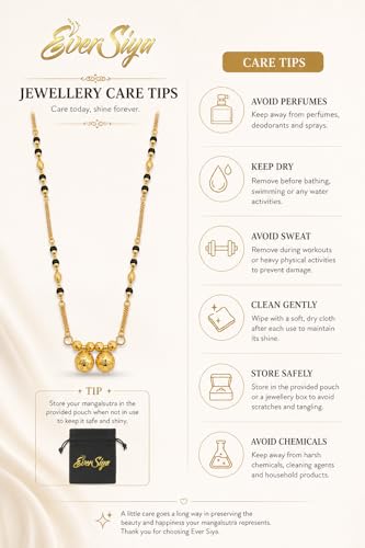 Image of 1 Gram Gold Plated Traditional Short Mangalsutra for Women| Daily Wear Short Tanmaniya With Black beads. 18 Inch Gold Plated Jewellery.