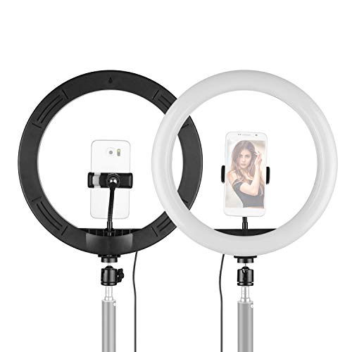 LED Ringlicht, Andoer 13 Zoll Ringleuchte Dimmbar 2700-5500K Selfie Licht Ringleuchte mit Kugelkopf Handyhalter für Make…