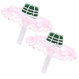 VALICLUD 4pcs Pink Artificial Wedding Holding Bridal Bouquet Holder with Lace Flower Holders Flower