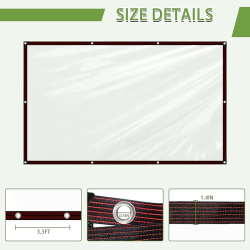 Lona transparente impermeable para evitar lluvia en terraza con borde negro 5