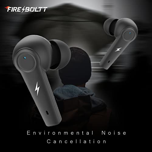 Image of Fireboltt Fire Pods Vega 811 TWS earbuds with captivating RGB lights, Bluetooth 5.3, Gaming Mode, Quad Mic ENC, and voice assistance (Black)