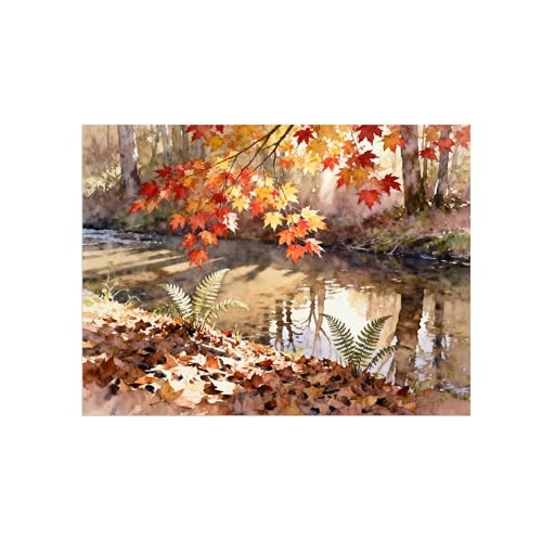 Tableau sur toile paysage automne impression haute définition 80x105cm