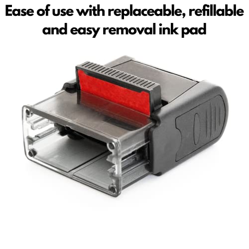 Self Inking Rubber Stamp, Refillable Red Ink Preinstalled - 1.4" X 0.51" X (35 X 8Mm) (Customer Copy) #TOP3