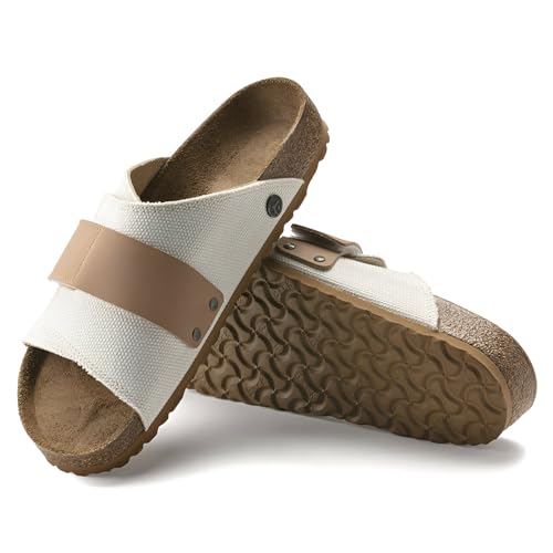 Birkenstock Kyoto Textile Compact Casual Sandal Slide: Natural Canvas Comfort with Adjustable Buckle