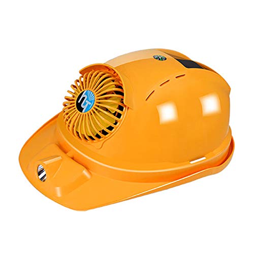 Hard Hat with Solar Fan and Light - USB Output,Bluetooth Answering Phone Function,for Construction and Home Improvement