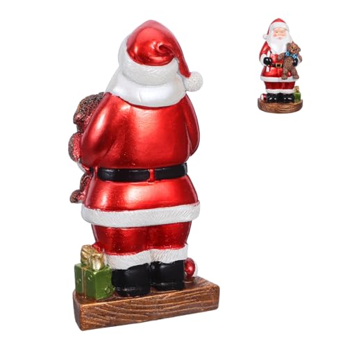 LABRIMP Estatua de Papá Noel de Resina Duradera Decoración Navideña para Estantes y Mesas Figura Pequeña para y Acogedor Adorno para Fiestas Familiares