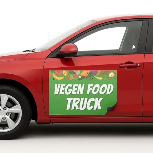 Vegan Food Truck Car Magnet Sign by DC | Flexible