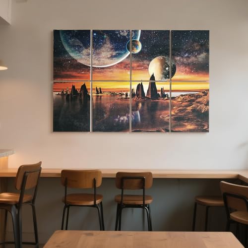 UMIACOUSTICS 8 Pcs 0.7Inch Thick Art Acoustic Panels Twice Thicker to other 0.35 Inch,Total 47.2” x 31.5” Decorative Acoustical Wall Panels for Home, Office, Hotel, Stars Shine-Brightly — view 2