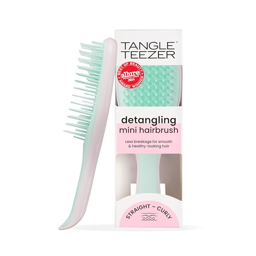 Tangle Teezer Ultimate Detangler Brush, Eliminates Knots & Reduces Breakage, Travel-Size Mini Hair Brush for Straight to Wavy Hair Types, Marshmallow Pink & Mint