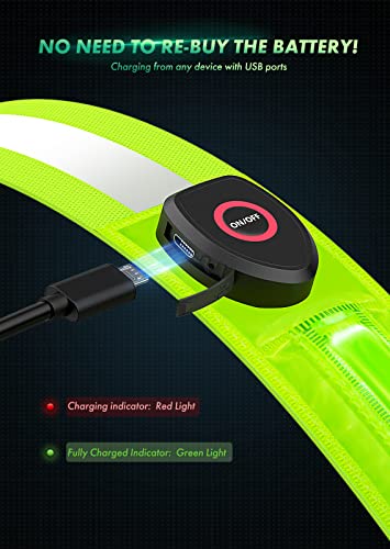 Fokia Kunbio LED Reflective Belt Sash for Walking at Night, Night Running Safety Gear High Visibility Rechargeable LED… - Image 5