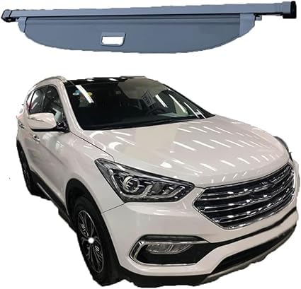 Auto versenkbare hinteren Kofferraum Paket Regal Cargo Covers per Hyundai Santa Fe 2017 2018, Gepäck Vorhang Privatsphäre schützendes Zubehör