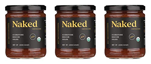 Naked Infusions Organic Gourmet Salsa - 3 X 16Oz Jars - 3 Pack - Medium Heat - Award Winning Smooth Salsa #TOP10